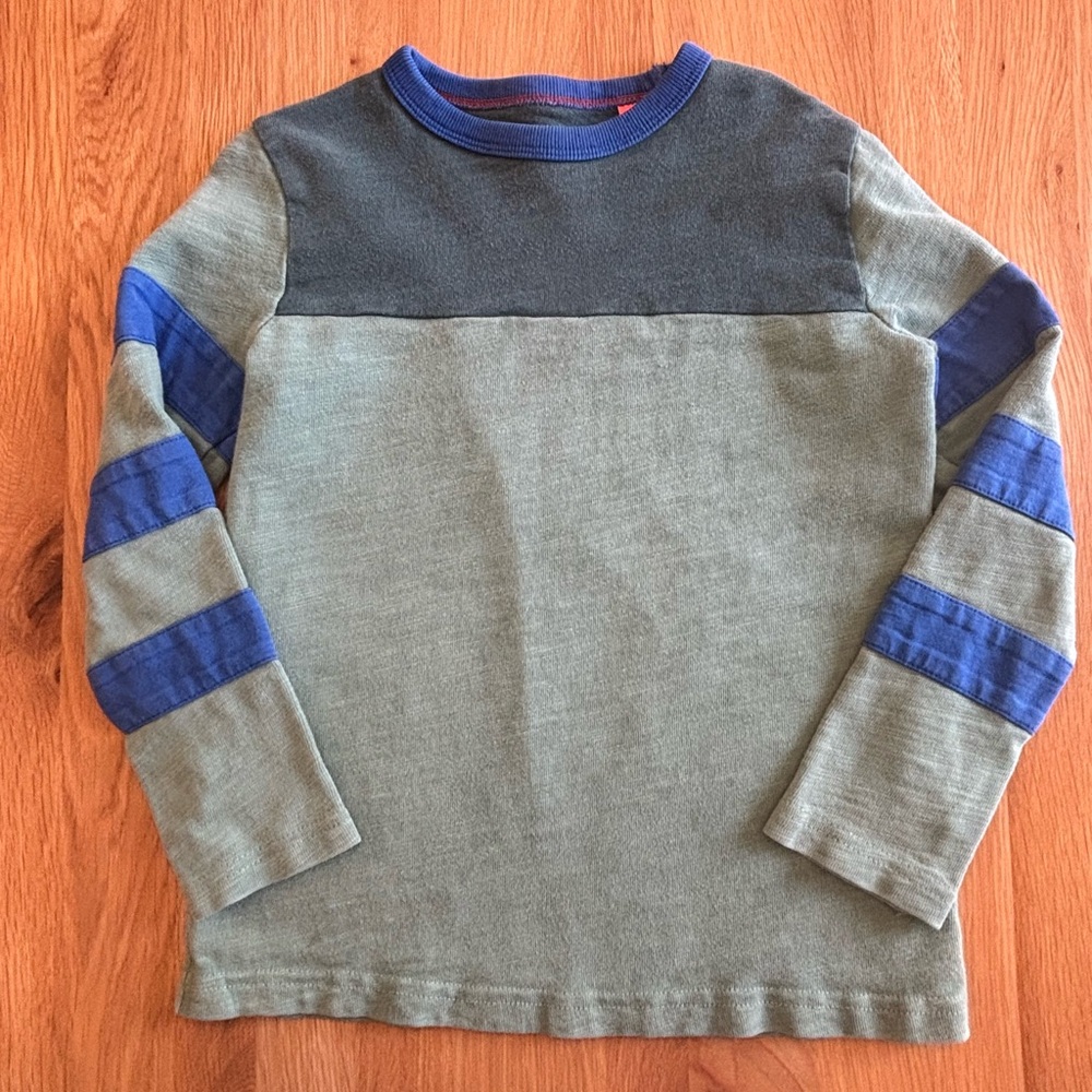 Kids Long Sleeve Green and Blue Shirt